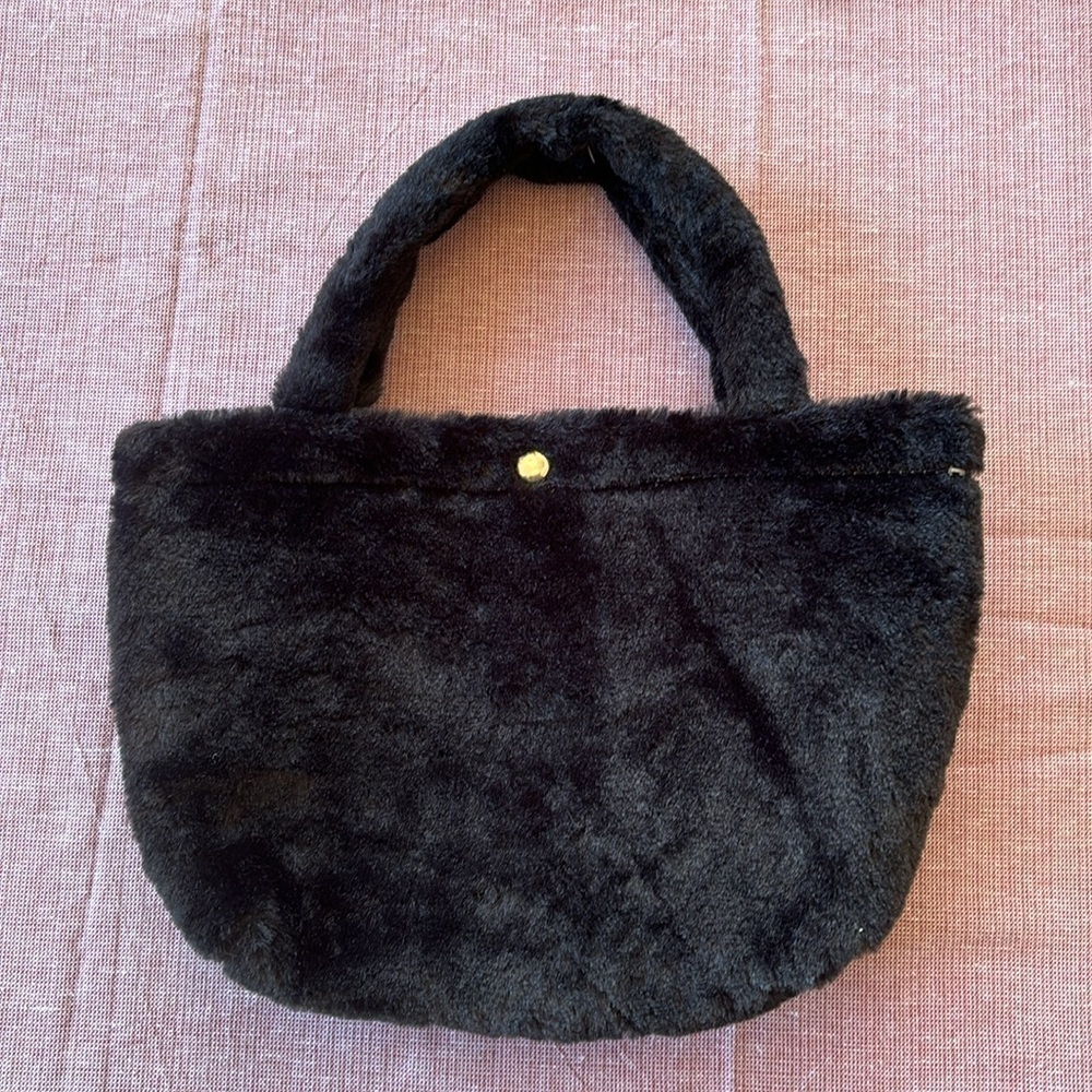 Sanrio Kuromi Plush Tote Bag NWOT Black Kawaii Goth Y2K Halloween Purse - Picture 2 of 5